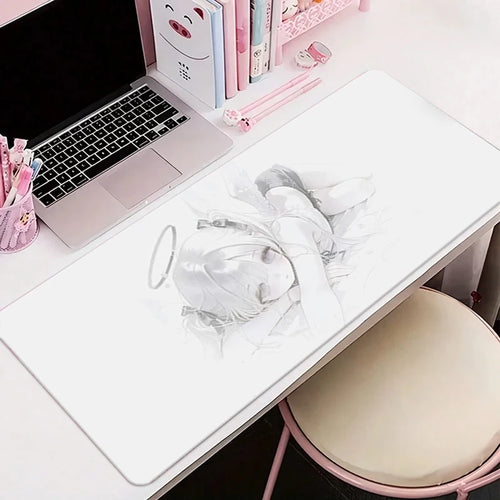 1Pcs Leather Mouse Pad Anime Angel Girl Y2k Kawaii Large Computer