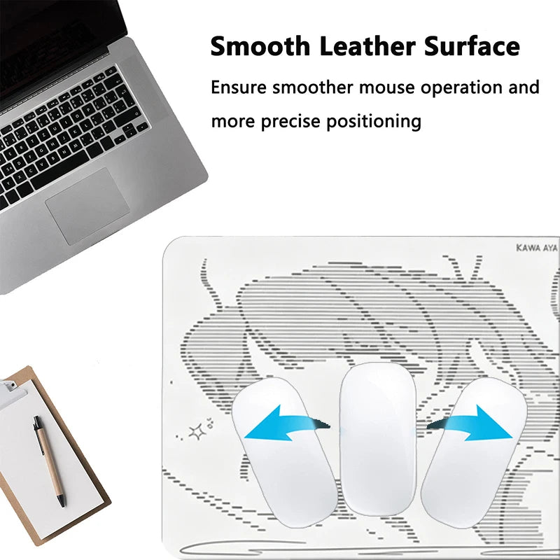 1Pcs Leather Mouse Pad Anime Angel Girl Y2k Kawaii Large Computer