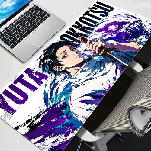 HD Anime Purple Mouse Pads Yuta Okkotsu Gaming Keyboard Rug Laptop